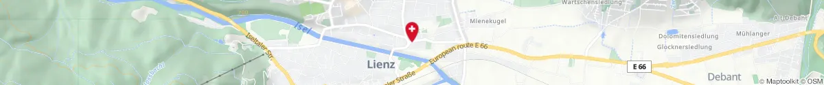 Map representation of the location for Linden-Apotheke in 9900 Lienz